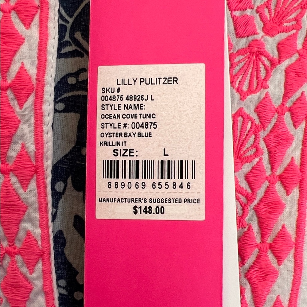NWT Lilly Pulitzer Tunic Top Ocean Cove Tunic L - Picture 9 of 15